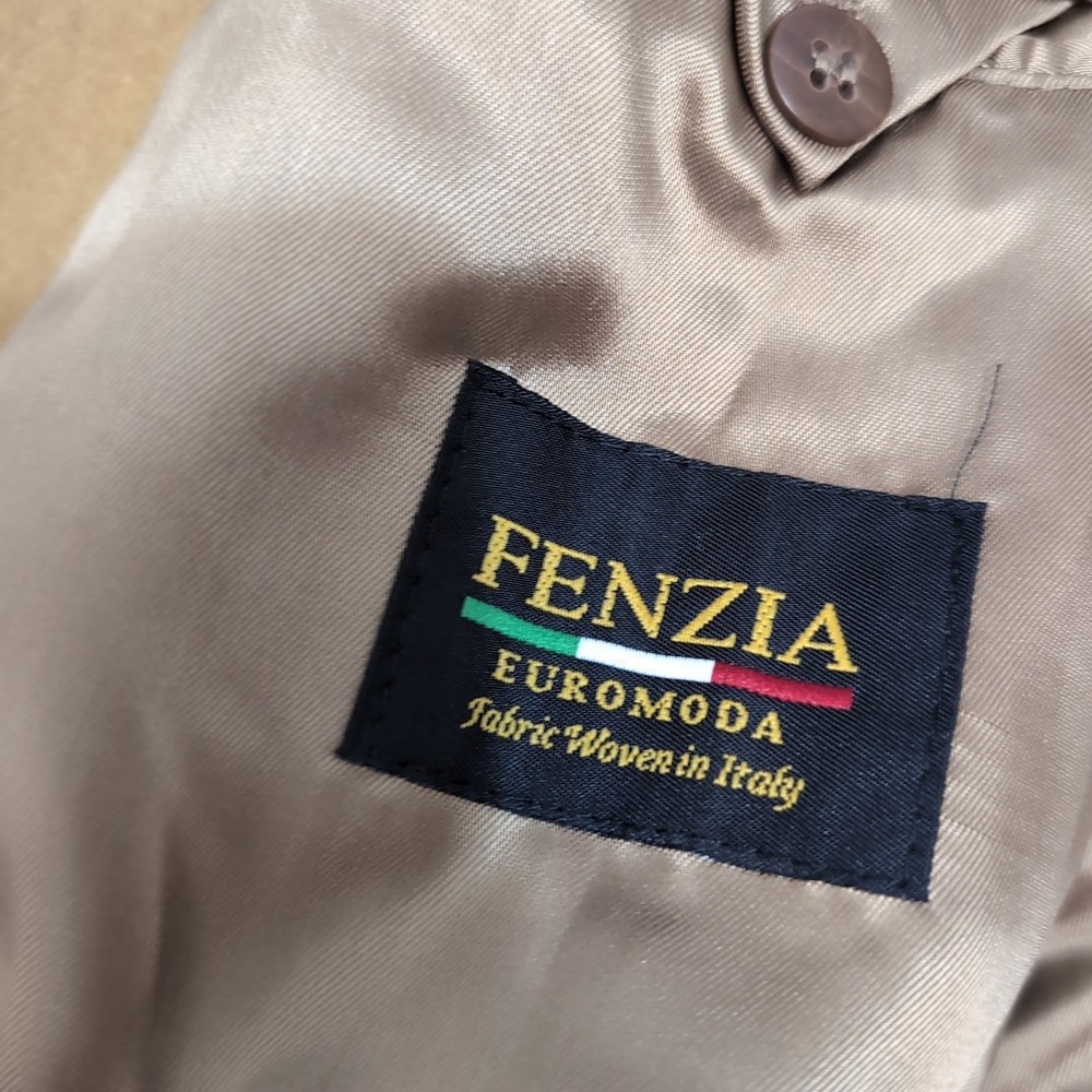 FENZIA EUROMODA 100% PURE CASHMERE Men's Sport Blazer 3 Button Brown 44R‎ Jacket - Picture 11 of 12